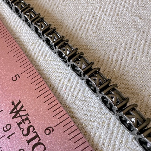 Jet Black CZ Impression Tennis Bracelet Set in Hematite by Park Lane Jewelry - Picture 5 of 8